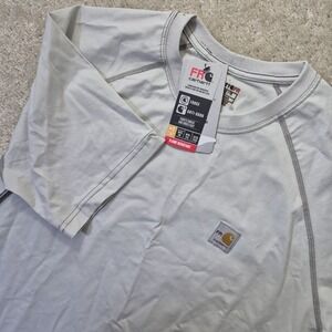 Carhartt Force FR Flame Resistant T Shirt Mens Large Gray Stretch Workwear  Logo